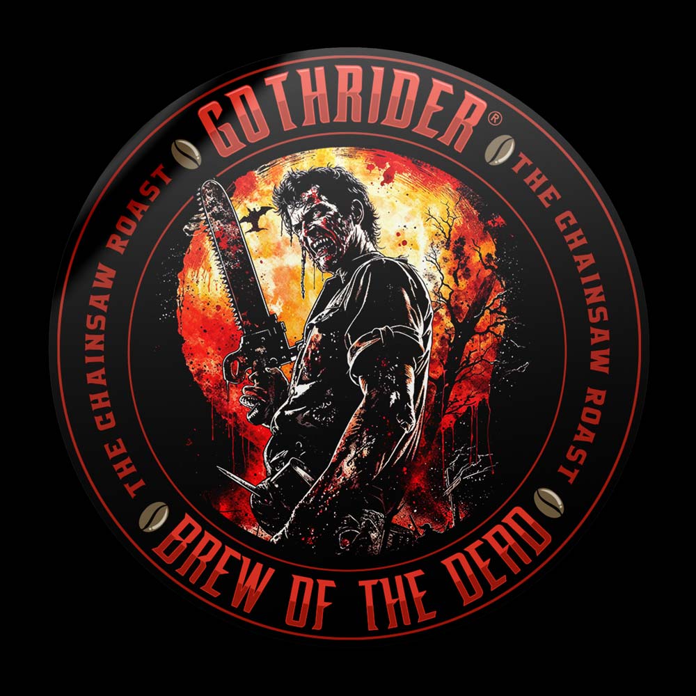 Chainsaw Massacre Round Bumper Sticker - GothRider Brand