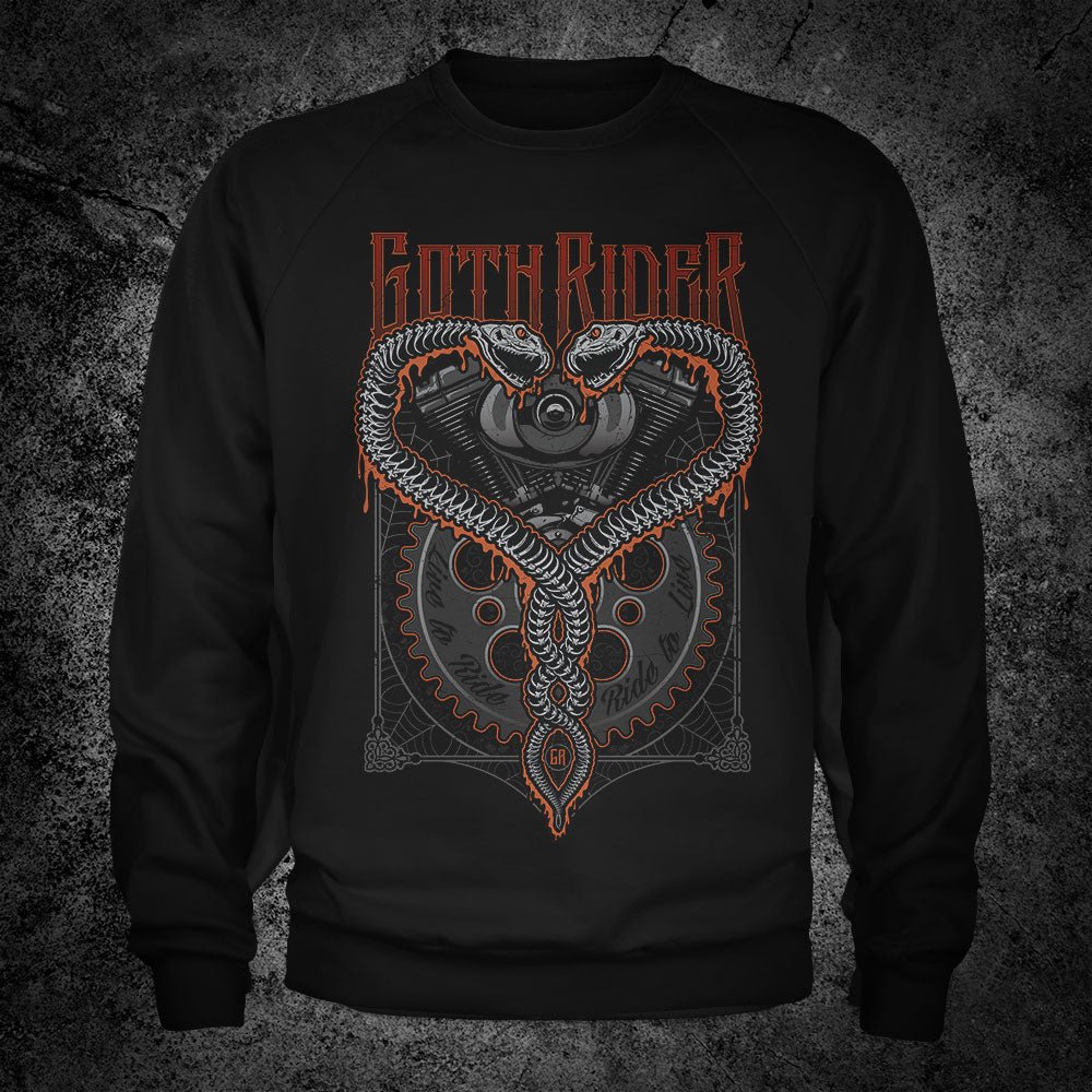 Twin Snakes Crewneck - GothRider Brand
