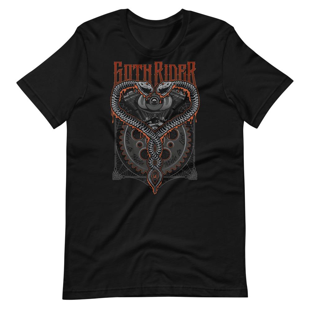 Twin Snakes Unisex T-Shirt - GothRider Brand